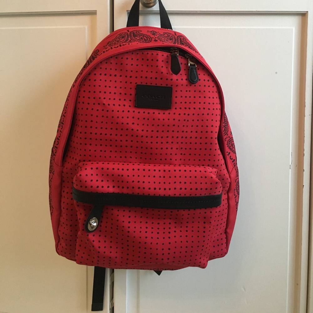 Black and red coach backpack “campus bandit”